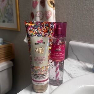 Milk Bar Birthday Cake Body Cream and Fragrance Mist Set Bath and Body Works